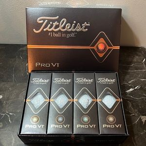 Titleist ProV1 Golf Balls, White, Standard Numbers (1-4) One Dozen